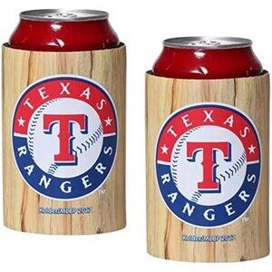 New Texas Rangers MLB Koozie Woody Bat Can Cooler Holder - 2-Pack Neoprene‎ Beer